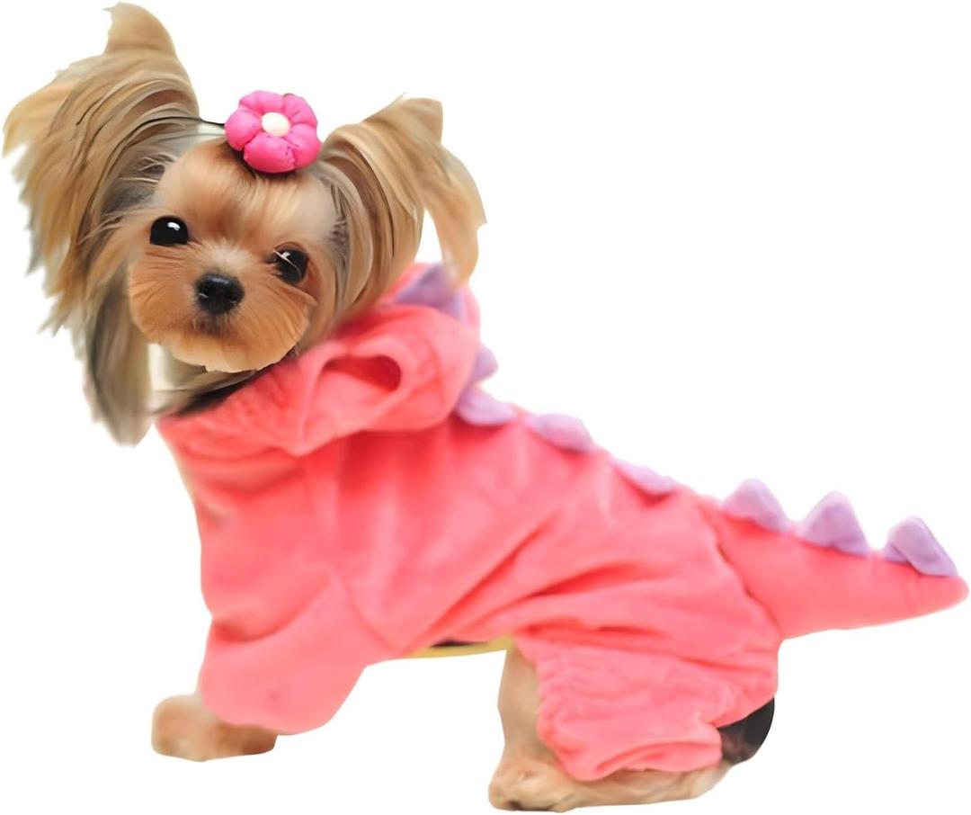 NACOCO Dog Dinosaur Design Costume Pink Pet Clothes for Medium & Large Dog (Pink, S) (Small (Pack of 1))