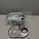 Wireless Cat Water Fountain: Battery Operated Stainless Steel Pet Fountain, Automatic Cordless Water Dispenser Indoor, Metal Faucet Bottle for Drinking, Rechargeable Dog Water Bowl with 1 Filter