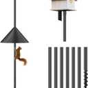 Flanagan 92 Inch Bird House Pole Mount Kit, Adjustable Heavy Duty Feeder Pole for Outdoors, Feeding Station With Squirrel Proof Baffle for Watching (House Not Included)