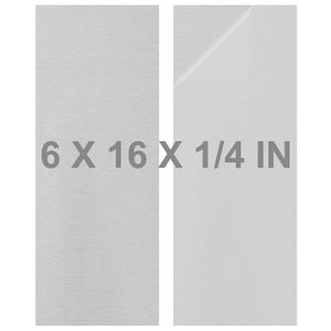 2Pack 6061 T651 Aluminum Sheet Metal 6 x 16 x 1/4 (6MM) Inch Thick Flat Plain Aluminum Plate Covered with Protective Film, Heat Treatable Rectangle 6MM Aluminum Metal Plate for Industrial