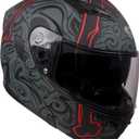 KYPARA Motorcycle Dual Visor Flip up Modular Full Face Helmet with DOT Certification of Impressionism (Lucifer, M)