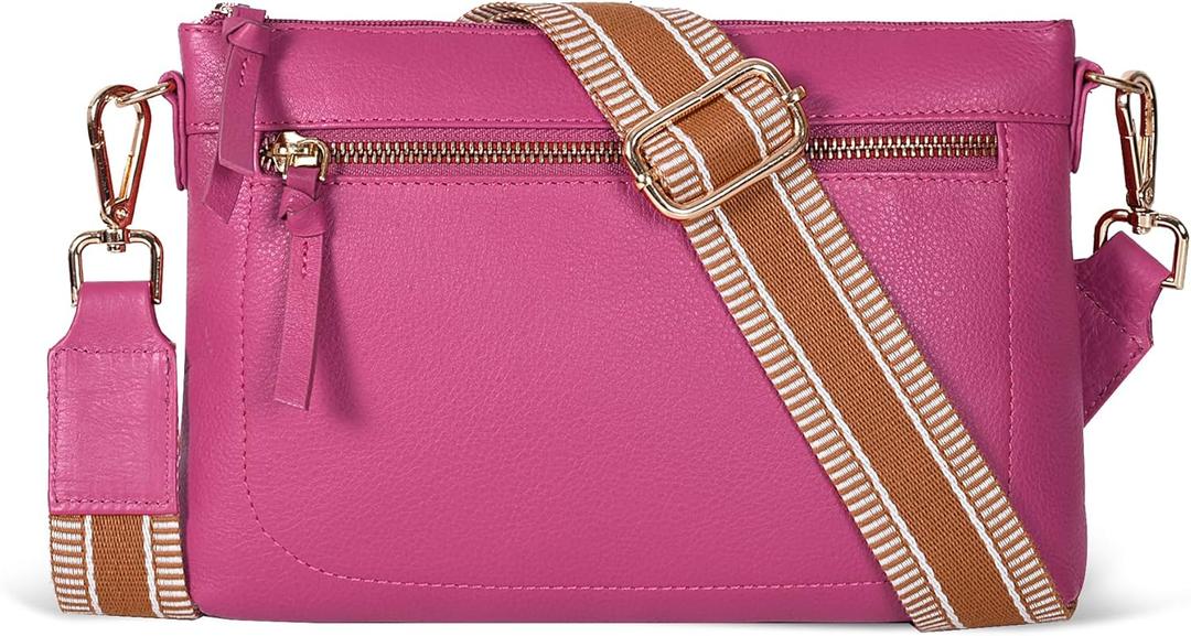 Real Leather Small Crossbody Bags/Purses For Women With Adjustable & Removable Strap