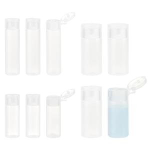 BENECREAT 10Pcs 12ml/18ml/30ml Travel Bottles Plastic Toiletry Bottles Flip Cap Squeeze Sample Bottle Containers for Makeup Lotion Emulsion Foundation Shampoo Packing,