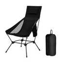 oilpus High Back Folding Camping Chair with Pillow, Lightweight Portable Chair for Adults, 2-in-1 Height Adjustment, Deep Recline, Side Pockets for Camping Motorcycle RV Backpacking