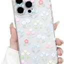 Lovmooful Compatible for iPhone 15 Pro Case Cute Clear Oil Flower Floral Leaf Design for Girls Women Soft TPU Shockproof Protective Girly for iPhone 15 Pro-Many Color Flowers