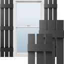 Ekena Millwork Lifetime Vinyl LS3S12X05500BL Standard Three Board Spaced, Board-n-Batten Vinyl Shutters, w/Installation Shutter-Lok's & Matching Screws (Per Pair), 12"W x 55"H, Black