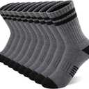 Comfoex 10 Pairs Boys Crew Long Athletic Socks for 4-6 6-8 8-10 Years Old Kids Calf Sports Half Cushioned