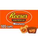 REESE'S Miniatures Milk Chocolate Peanut Butter Cups, Candy Packs, 0.31 oz (105 Pieces) (EXP 08/01/26)