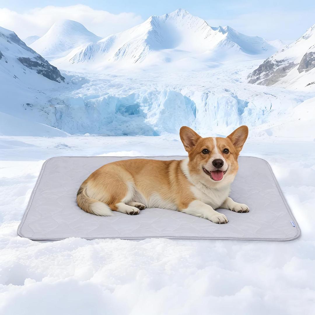 Cooling Blanket for Dogs - Q-MAX>0.4 Waterproof Pet Throw Blanket Bed Cover, Non-Slip Dog Blankets for Couch Protector, Washable Furniture Cover for Summer, Grey,30x40