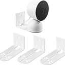 3 Pack Adhesive Metal Nest Camera Mount fits for Google Indoor Nest Security Cam 2nd Generation Wired, Adjustable Wall Mount Camera Bracket Holder for Optimal Viewing Angles, White