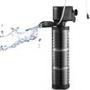 XpertMatic 3 Stages 475 GPH Aquarium Filter for Up to 120 Gallon Fish Tank, Submersible Internal Fish Tank Filter with Water Pump, Power Filter for Fish Tank, Aquarium, Pond (25W(475GPH) for Up to 120 Gallon)