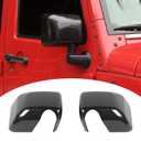 Rearview Mirror Cover Trim Shell Kit Car Rear View Mirror Exterior Decoration Accessories for Jeep Wrangler JK JKU 2007-2017,Carbon Fiber Grain