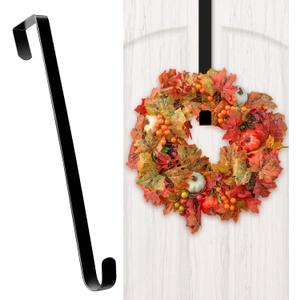 HOOSUN Wreath Hangers for Front Door,12" Wreath Hook Holder,Over The Door Hanger Hooks,Metal Garland Hangers Hook for Halloween Christmas Decorations Porch Decor
