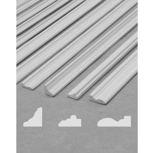 iLAND Miniature Dollhouse Accessories on 1:12 Scale 18pcs Wooden Dollhouse Trims & Skirting Board & Moulding Cornice 17 Long (Classic White)