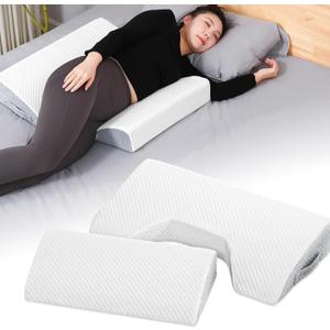 Bed Sore Pillow with Non-Slip Cover & Slope, Bedsore Pressure Relief Pillows, White Bed Sore Prevention Pillow Set, Stay On The Side, Off The Back
