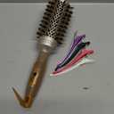 Fagaci Professional Round Brush with Natural Boar Bristle for Blow Drying, Nano Technology Ceramic + Ionic for Voluminous Healthy Hair Styling | Includes 4 Styling Clips