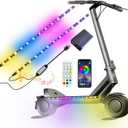 FLDYYG 2 Strip Electric LED Bicycle Scooter Lights Night Cycling Colorful Lamp Waterproof Safety Skateboard Scooter Lights (50cm/Multicolor)