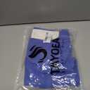 TAYOEA Crop Tops Workout for Women Yoga Short Sleeve Shirts Seamless V-Neck Gym T Shirts with Built in Pads (Medium, Blue)