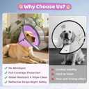 Soft Dog Cone Collar After Surgery Recovery,Adjustable E-Collar with Removable Shield,Lightweight,Breathable Anti-Licking Protective Cone for Large,Medium,Small Pets (Rose Pink, L (Neck:15.5''-19'')