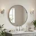 ANDY STAR Round Mirrors for Bathroom, Chrome Circle Mirror, 24 Inch
