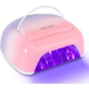 Professional Rechargeable UV LED Nail Lamp,96W Cordless UV Light for Gel Nails with Metallic Reflector & Metal Base, Fast Curing Lamp Manicure,Pedicure,Ideal for Nail Salon(Orange Purple)