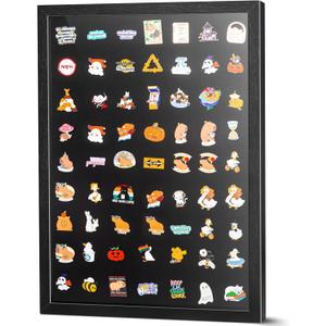 14x19 Pin Display Frame, Pin Collection Shadow Box, Wall Mount Pin Display Case, Enamel Pin Holder, Black