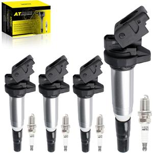 Set of 4 Ignition Coil Pack UF667 & Iridium Spark Plugs Compatible with BMW 228i 320i 328i 428i 528i X1 X3 X4 X5 Z4 xDrive GT Gran Coupe GC 2.0L OEM-Replaces # 12137571643 150480053 65830571