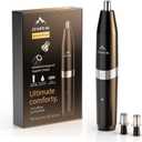 Professional Nose Hair Trimmer for Men & Women, USB-C Rechargeable Electric Ear & Nasal Clipper, Micro-Vacuum, Painless 8000 RPM, 3 Patented Magnetic Heads, Waterproof Travel Kit.