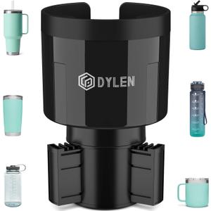 DYLEN Car Cup Holder Expander, Cup Holder Extender Adapter for Car with Expandable Insert, Compatible with Yeti 20/26/30oz, Hydroflask 32/40oz, Large Water Bottles in 3.0"-4.1"