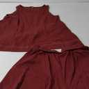 Gozoloma Womens 2 piece Outfits Sleeveless Matching Sets A Line Tank Tops Contrast Stitching High Waist Shorts with Pockets (Medium, W1ne)