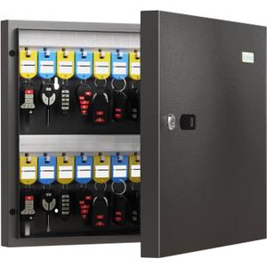 DiDiHere 48 Key Lock Box with Lock, Security Wall Mounted Key Cabinet with Magnetic Closure & Recessed Door & Key Tags, Heavy Duty Lockable Key Organizer for Office, Hotel, Property Management