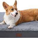 Waterproof Dog Beds for Small Dogs Orthopedic Dog Beds for Crate with Removable Washable Cover Egg-Crate Foam Pet Pad Mat with Anti-Slip Bottom, 23x17 Inch, Grey