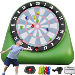 AONESY Inflatable Giant Kick Dart Games Soccer Golf Kick Dartboard Outdoor Backyard Lawn Large Carnival Games 6ft Big for Kids Adults Family Dartboards with Balls & Air Pump