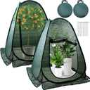 2 PCS Pop up Plant Cover Tent for Outdoor Plants, Large Plant Shade Tent 80% UV Resisitant Sunblock Shade Cloth Net Zipper Door Garden Pest Guard Plants Sun Protection with Stakes, 28 x 28 x 32 Inch