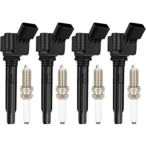 ECCPP UF765 4 ignition coils with 4 iridium Spark Plugs A4 Q5 2014-2020 l4 2.0L 1.8L UF765
