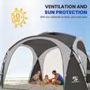 UNICAMPER Beach Tent 12 X 12ft Large UPF50+ Pop Up Canopy with 2-Pcs Side Wall, 90inch*144inch*144inch