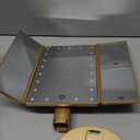 WEILY Makeup Mirror with 21 LED Lights,Two Power Supply Modes, Adjustable Touch Screen and 1x/2x/3x Magnification Tri-Fold Vanity Mirror,Chargeable Travel Cosmetic Mirror for Desktop(Gold)