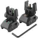 ZBULAR Fiber Optic Sights, Flip Up Front and Rear Backup Sights with Green Red Fiber Optics Dots, Tool-Free Adjustable Front Sight Rapid Transition