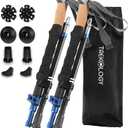 TREKOLOGY Trek-Z Cork Grip Trekking Poles  Lightweight Folding Hiking Poles, Adjustable Height, Compact Travel Design, Aircraft-Grade Aluminum Walking Sticks for Men & Women (Black with Blue)