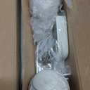 Wolistsa Antique White Curtain Rods for Windows 30 to 56 Inch, Adjustable Vintage Decorative 1 Inch Heavy Duty Curtain Rod, Rustic Farmhouse Drapery Pole Set with Boho Netted Texture Flower Finials