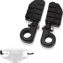 FOVPLUE 1.25" Highway Footpegs, Adjustable Footrest w/Mounting P-Clamps for Harley Touring Softail Dyna Sportster Honda Kawasaki Suzuki Yamaha Indian Victory w/1-1/4" Engine Guard, Gloss Black#3