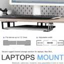 IFCASE Under Desk Laptop Mount, Metal Under Desk Shelf Holder for Laptop, Mac mini, MacBook, Keyboard with Anti-Scratch Silicone (Silver)