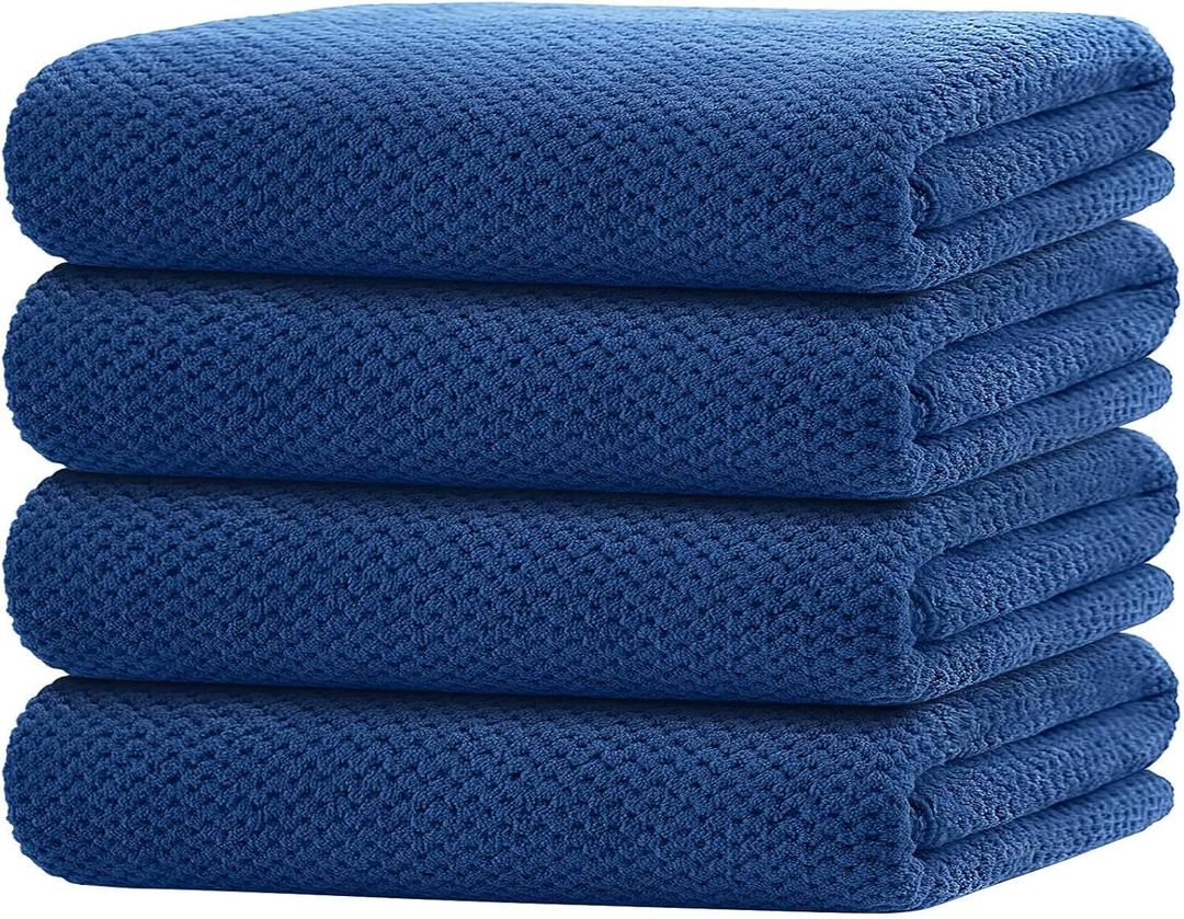 HOMEXCEL Bath Towel Set Pack of 4, 30 x 60 Inches Large Microfiber Bath Towels, Soft, Absorbent, and Quick Dry Towels for Bathroom, Pool, Beach, Swim, and Yoga, Large Bathroom Towels, Blue