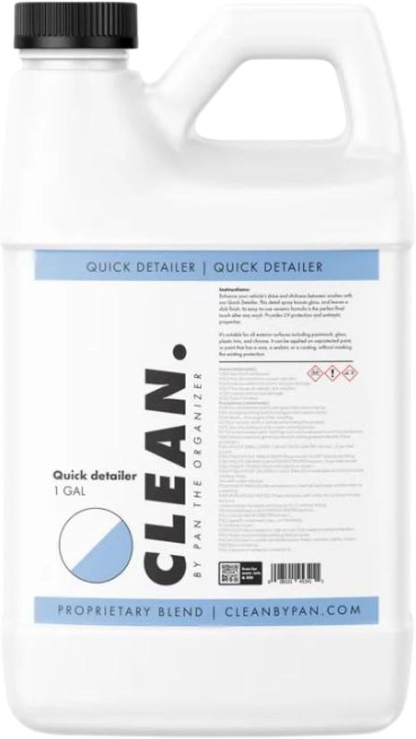 CLEAN. Quick Detailer  Ceramic-Infused Exterior Detail Spray for Paint, Glass, Trim & Chrome  Boosts Gloss, Slickness & UV Protection  Safe on Coated Surfaces of All Vehicles  1 Gallon (128 Fl Oz (Pack of 1))