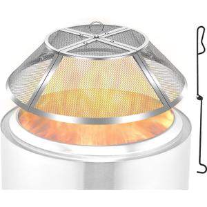 Fire Pit Shield for Solo Stove Ranger 15 Inch, Stainless Steel Spark Screen for Solo Ranger, Fire Pits Mesh Protector Cover Top Sparks Guard Outdoor Heavy Duty for Hot Embers-Silver