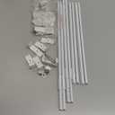 RYB HOME Ceiling Curtain Track Retractable Slider Curtain Track System Heavy Duty Easy Install for Living Room Divider Hospital Bedroom Sliding Glass Door, Matte White, 5.8-7.6 FT, 1 Set