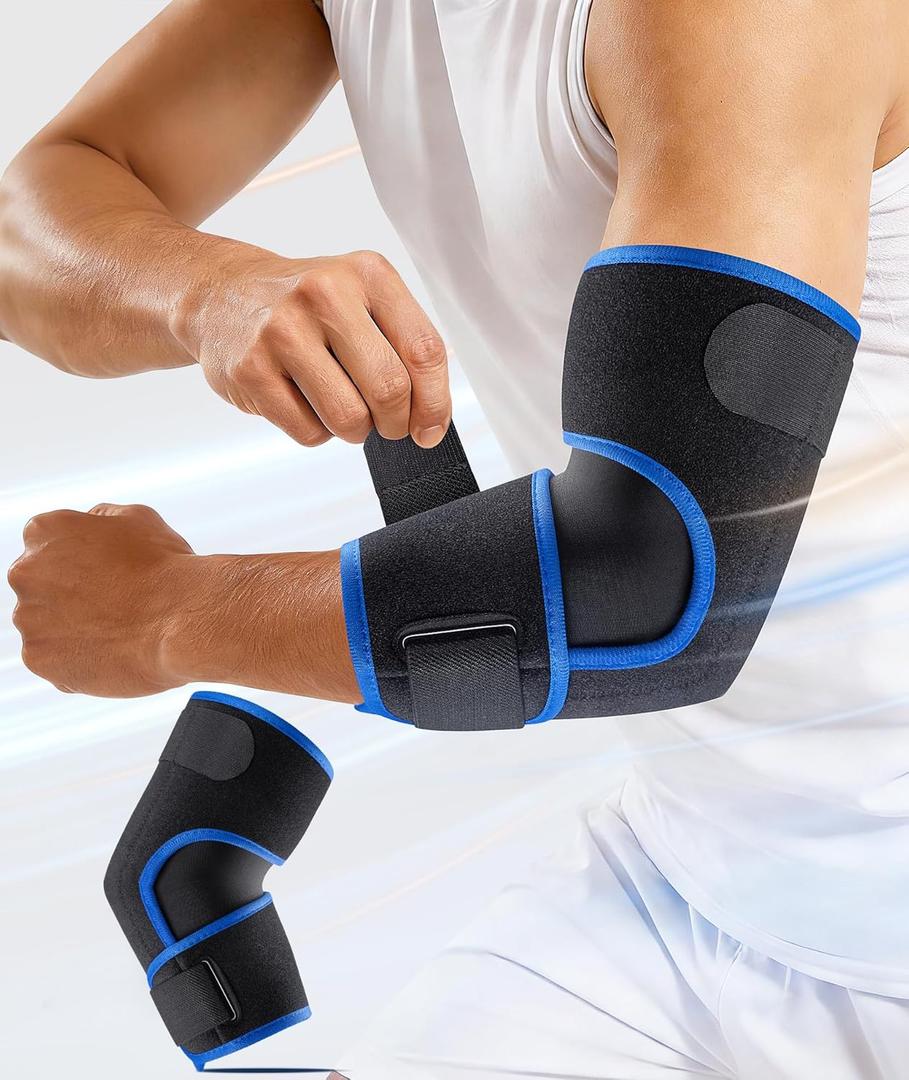 Elbow Brace for Tennis Elbow & Tendonitis- Adjustable Compression Sleeve Strap for Sports Injury, Bursitis, Arthritis Pain Relief, Elbow Support for Men & Women