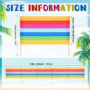 Thyle 20ft Rainbow Stripe Beach Windscreen Set Long Privacy Screen with 6 Hardwood Poles and Carry Bag Portable Wind Blocker for Beach Summer Outdoor Sand Wind Protection, 20 ft x 30 inches