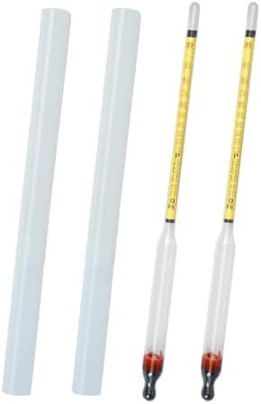 Hydrometer Meter, Hydrometer 0-200 Proof and Tralle Hydrometer, Alcoholmeter for Moonshine/Proofing Distilled, Proof Tester for Beginners and Experts Alike(2 Pcs)