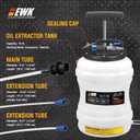 EWK 10.5L Pneumatic/Manual Oil Extractor Pump for Oil Change, Fluid Extractor for Automotive Fluids Vacuum Evacuation